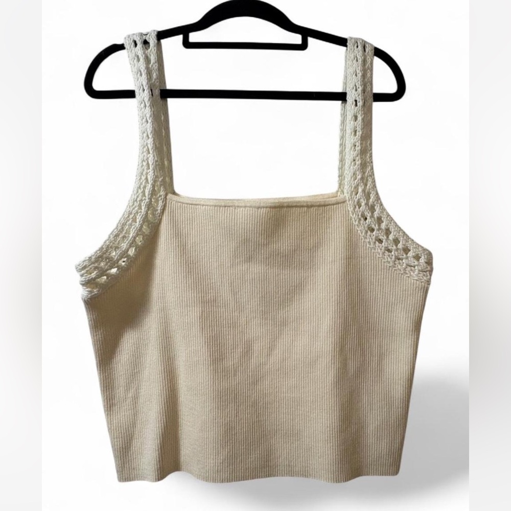 Aerie Ivory Knit Strap Camisole